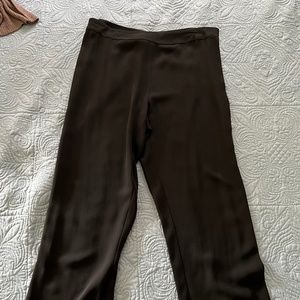 NWT Eileen Fisher Silk Crepe Cropped Pants Petite Small Black